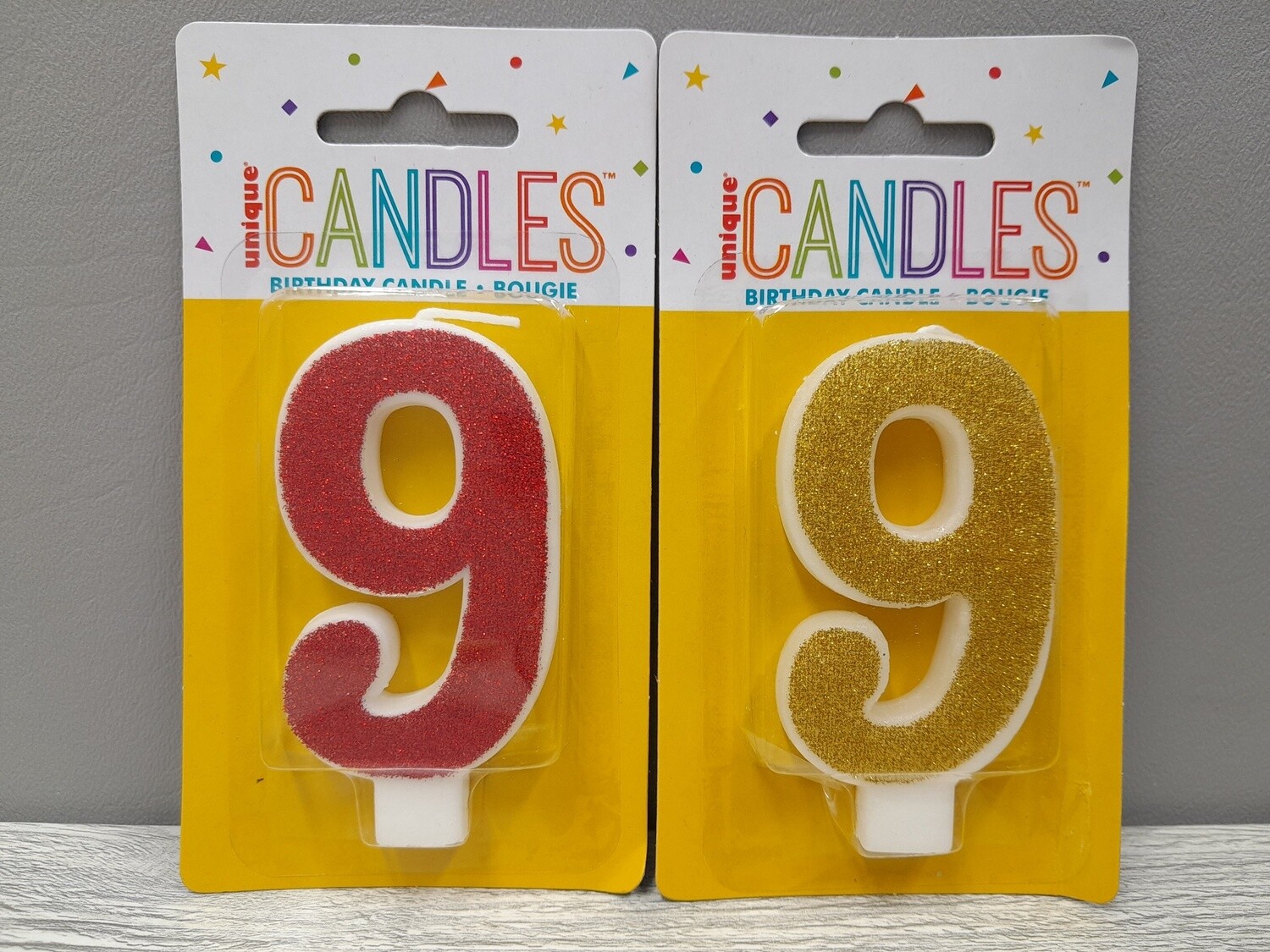 3.5&quot; #9 Glitter Candle Assorted