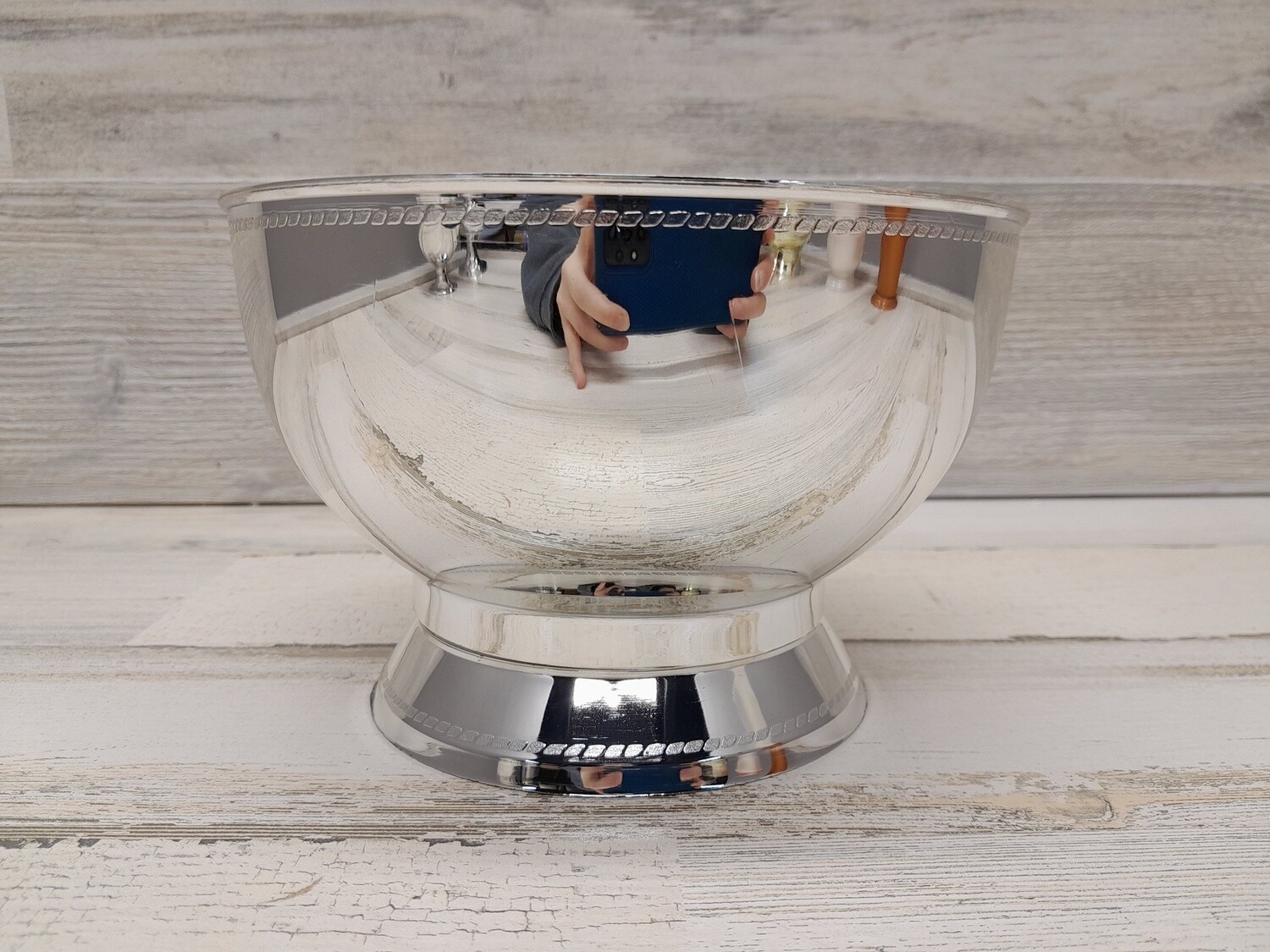 7&quot;x7&quot;x4.5&quot; Designer Bowl w/6.75&quot; Opening Silver (Plastic)