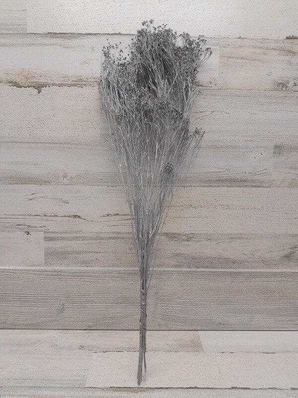 24&quot; Dried Sparkle Broom Bloom Silver