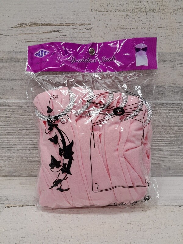 6pc 12&quot; Spandex Sash w/Buckle Pink