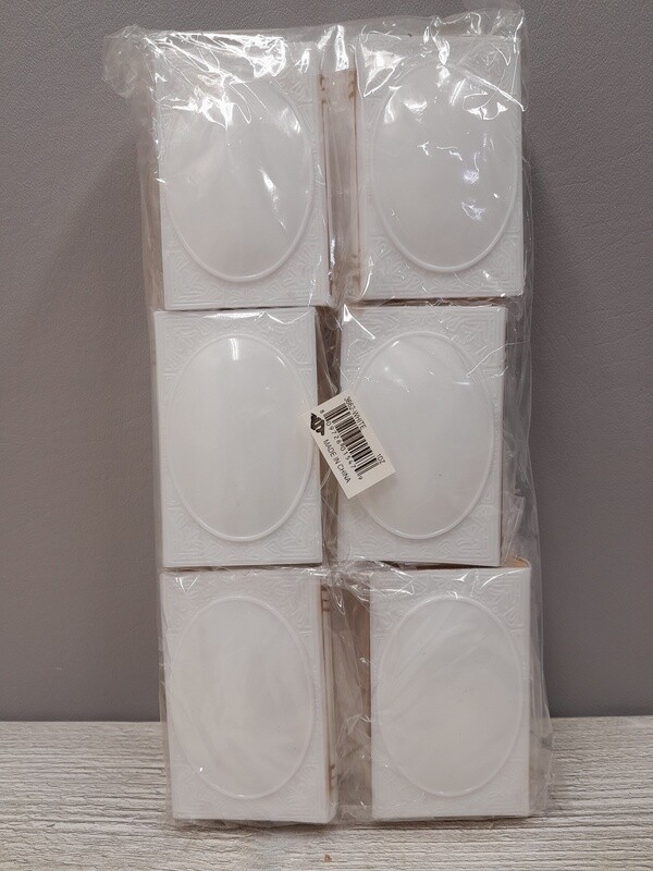 12pc 3.25&quot;x2&quot; Plastic Bible Box White/Gold