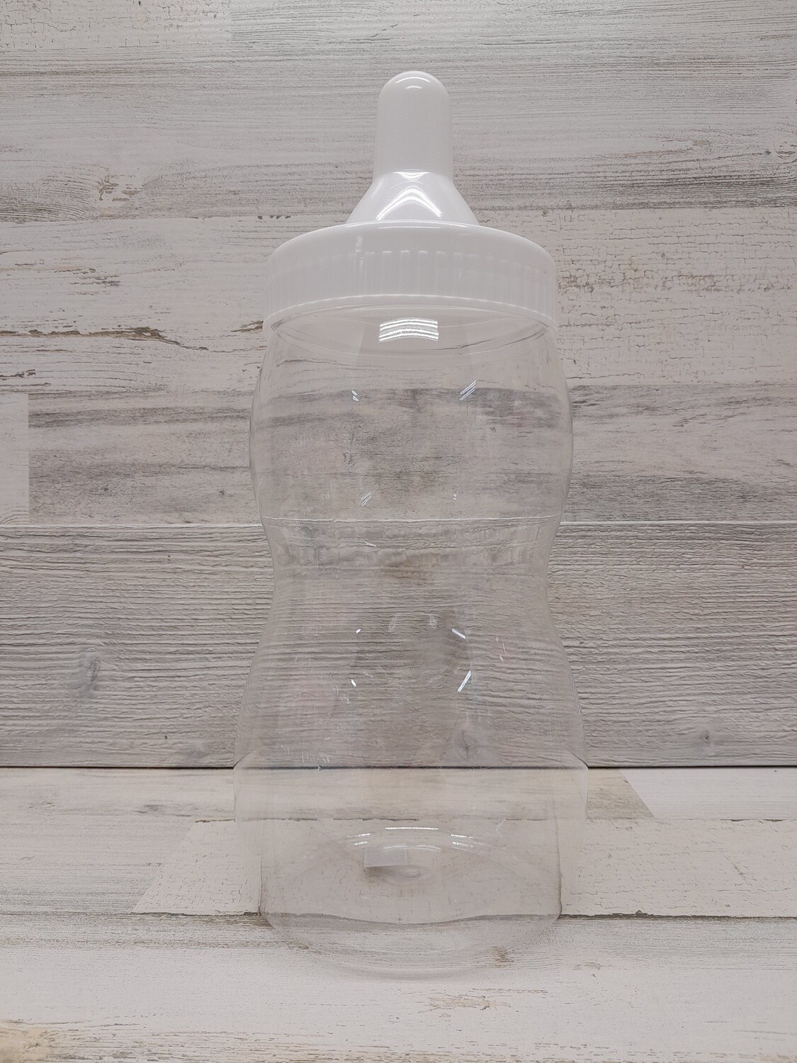 12.5&quot; Plastic Baby Bottle Bank White