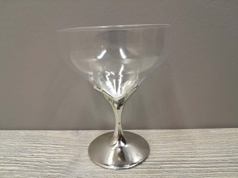 4.5&quot; Plastic Champagne Cup Silver