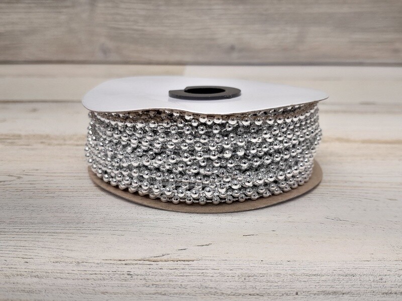 24yd 3mm Plastic MOT Pearl Strand Silver
