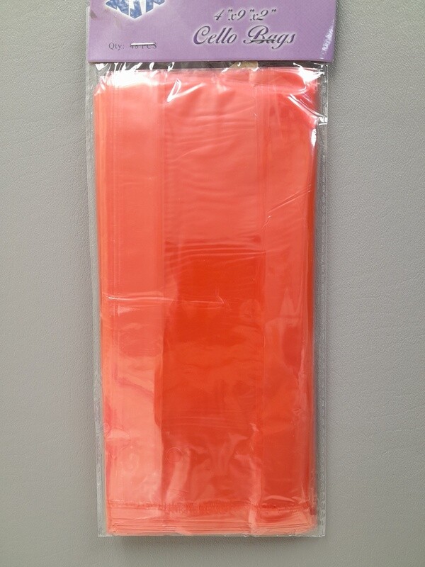 48pc 4&quot;x9&quot;x2&quot; Cellophane Loot Bags Red