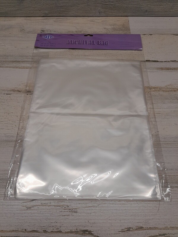 40pc 10"x12" Sealable Cellophane Archival Bags Clear (Preserves: Pictures, Artwork, Invites, Collectibles, etc.)