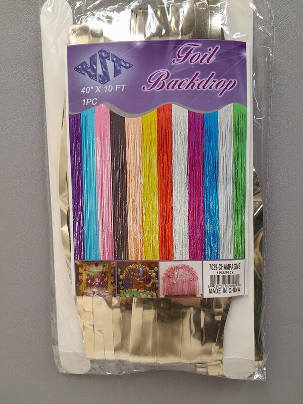 40&quot;x10&#39; Foil Backdrop Champagne