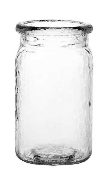 6.5" Hammered Jar Clear (Glass)