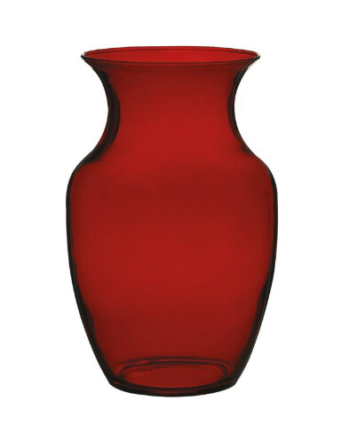 8" Rose Vase Ruby (Glass)