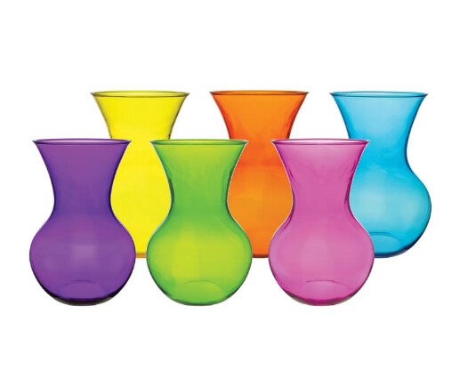 7&quot; Sweetheart Vase Fiesta Assorted (Plastic)