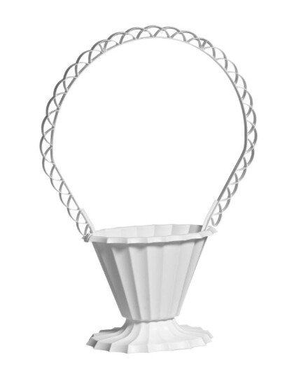 Fluted Sympathy Basket White (Plastic) Fluted Sympathy Basket White (Plastic)