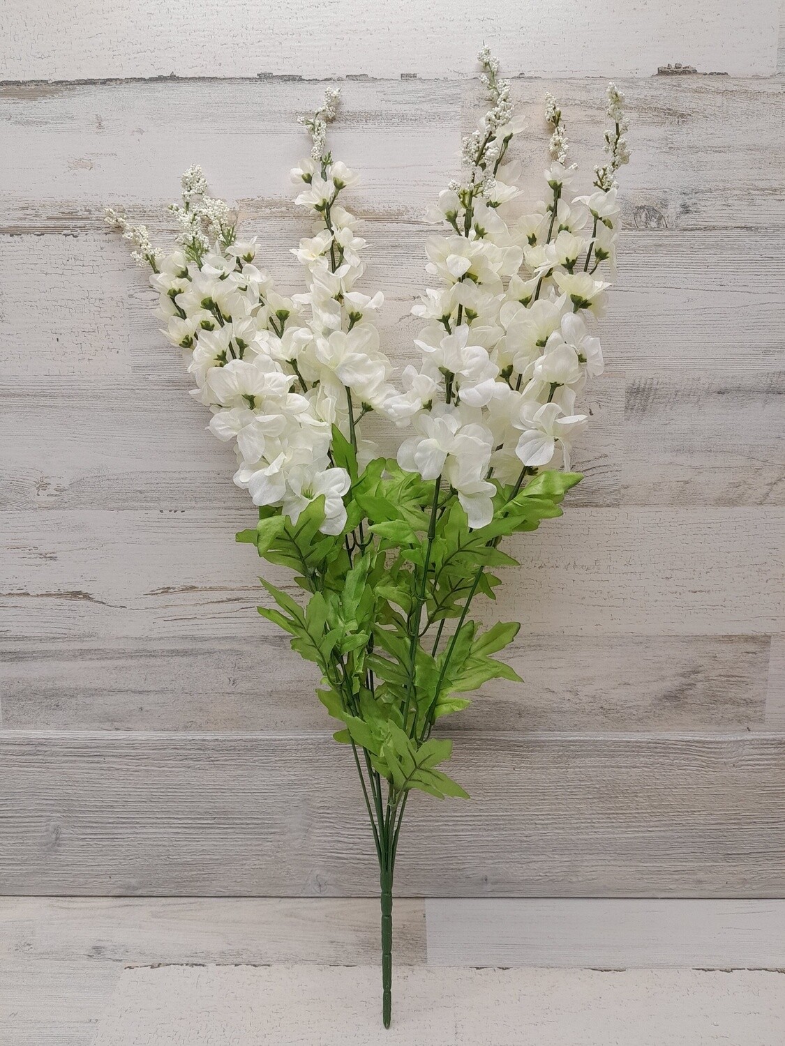 28&quot; Delphinium Bush x8 Cream/White
