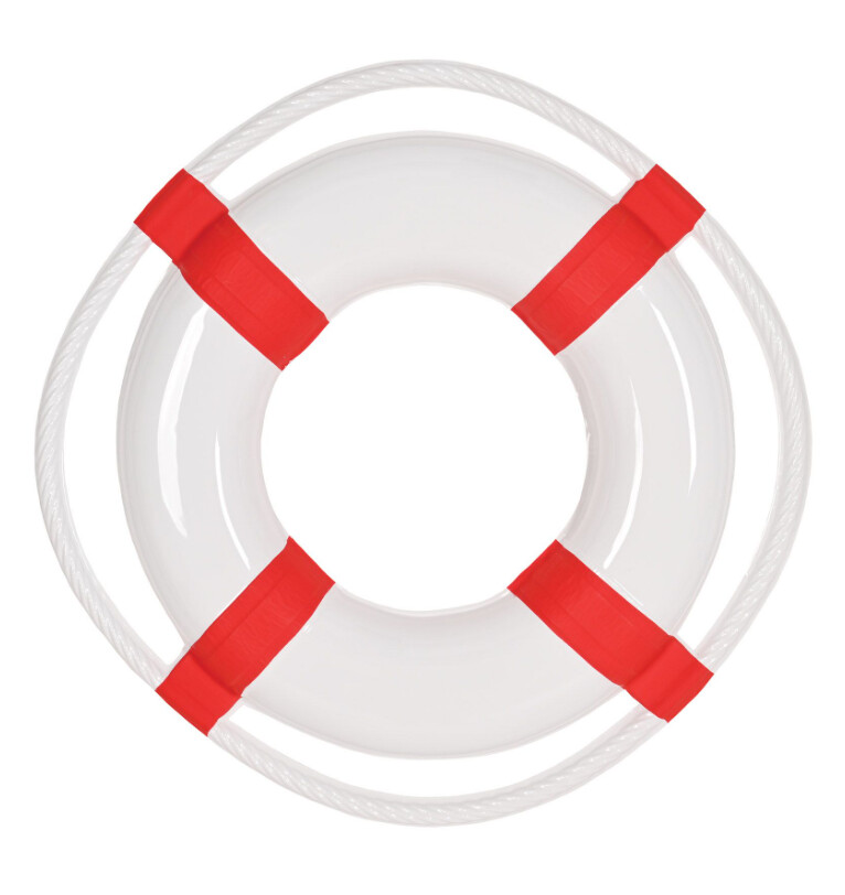 21&quot;x21&quot; Molded Plastic Life Preserver Red/White