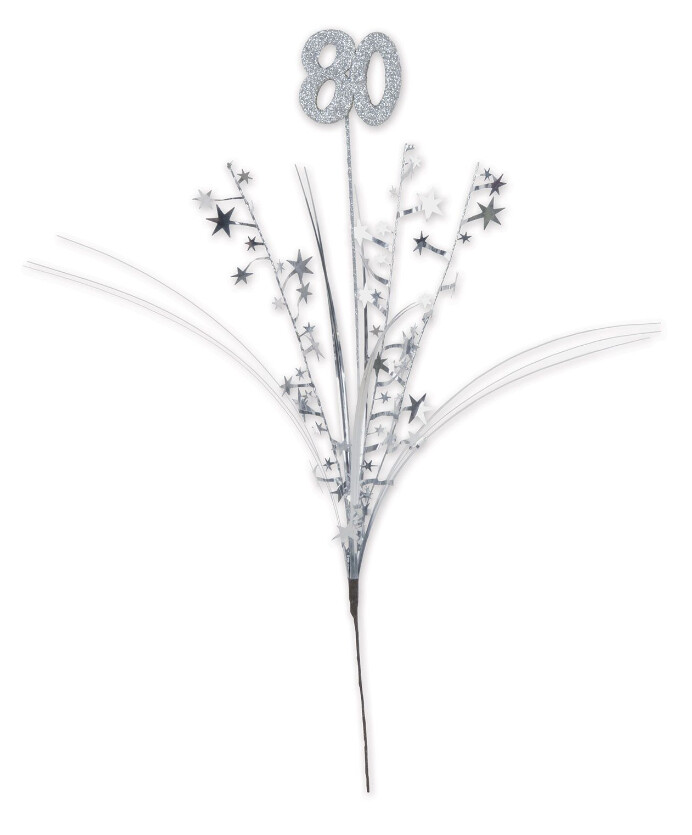 23&quot; &quot;80&quot; Metallic Star Spray Silver