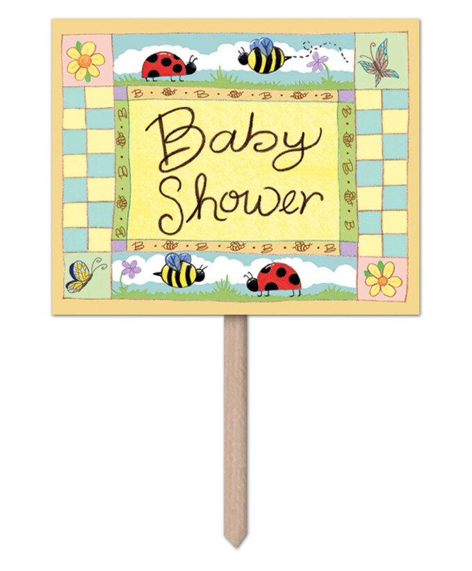 15"x24" Baby Shower Yard Sign Yellow