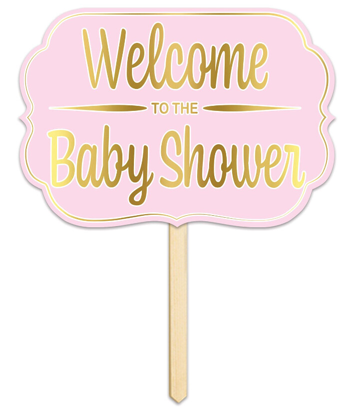15&quot;x24&quot;  Welcome To The Baby Shower Yard Sign Pink