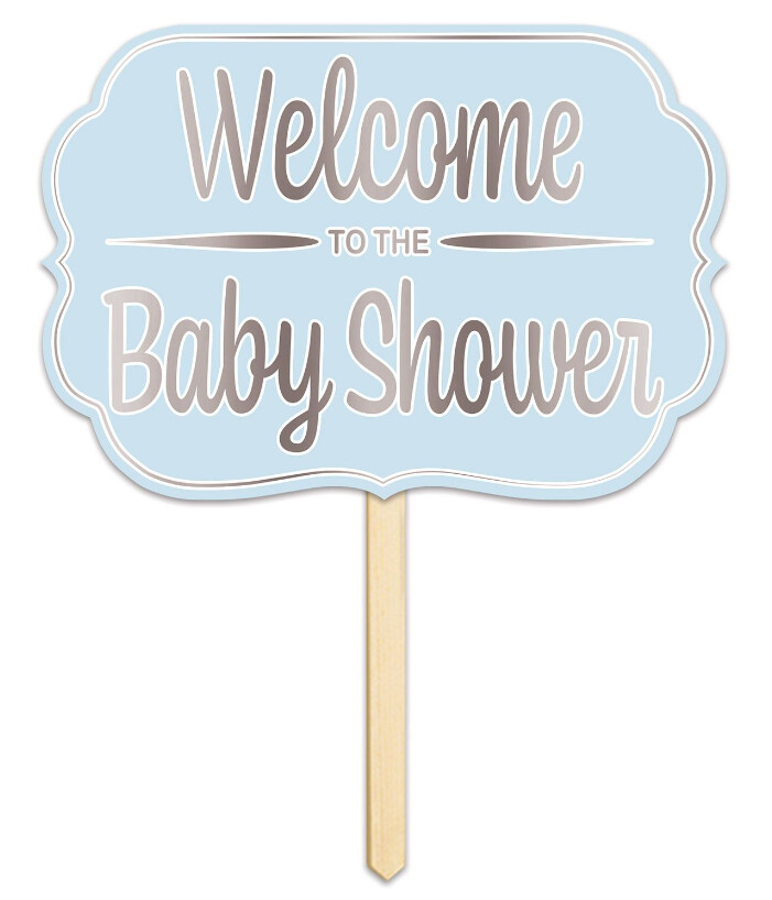 15&quot;x24&quot;  Welcome To The Baby Shower Yard Sign Blue