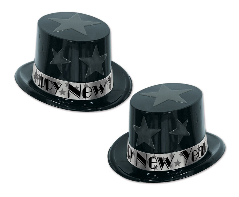 Happy New Years/Star Top Hat Black/Silver