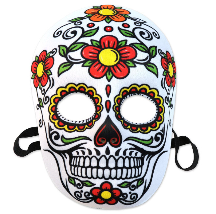 Day Of The Dead Mask w/Elastic Strap