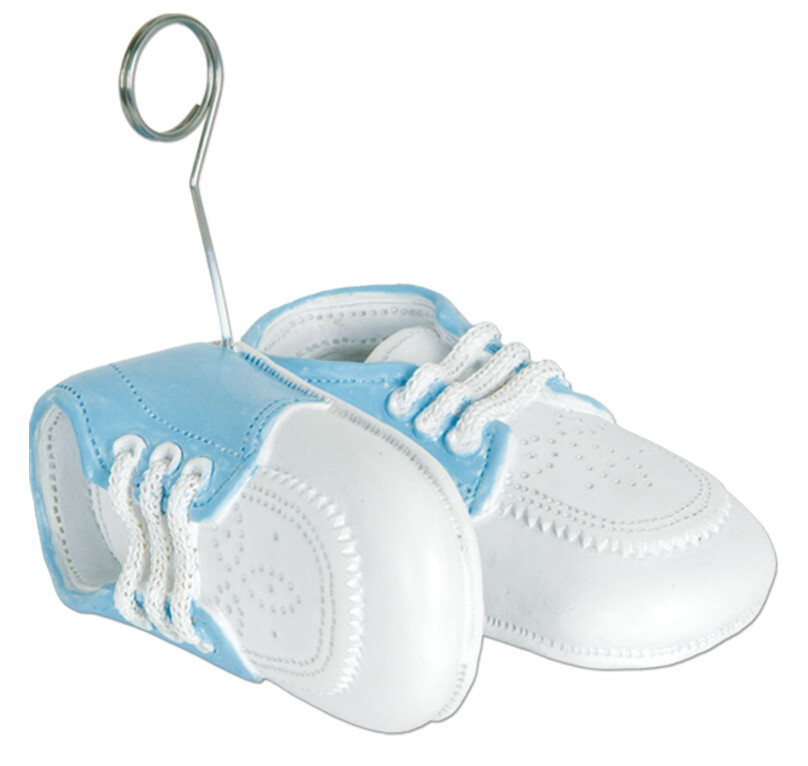 6oz 3&quot;x3&quot;x4&quot; Baby Shoes Photo/Balloon Holder Blue