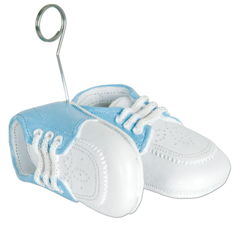 6oz 3&quot;x3&quot;x4&quot; Baby Shoes Photo/Balloon Holder Blue