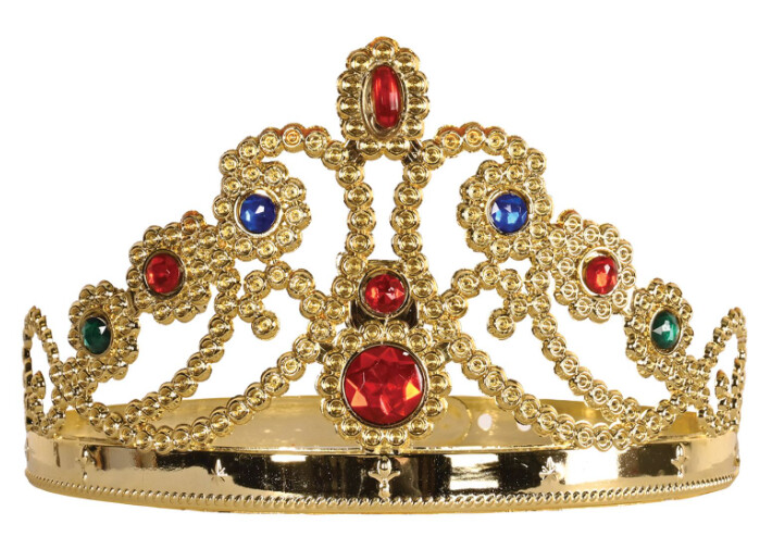 Adjustable Plastic Queen&#39;s Jeweled Tiara Gold