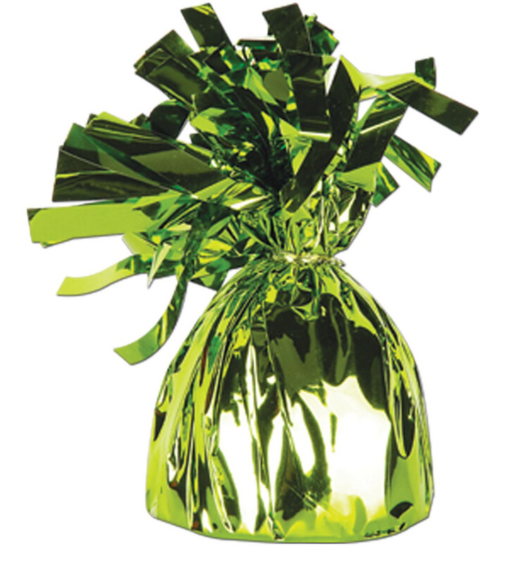 6oz 2.5&quot;x5&quot; Metallic Foil Balloon Weight Lime
