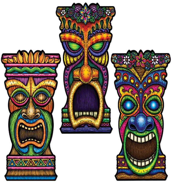 22&quot; Double Sided Tiki Cutout Assorted