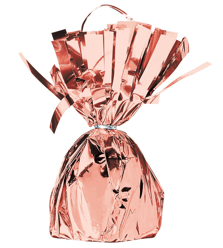 6oz 2.5&quot;x5&quot; Metallic Foil Balloon Weight Rose Gold