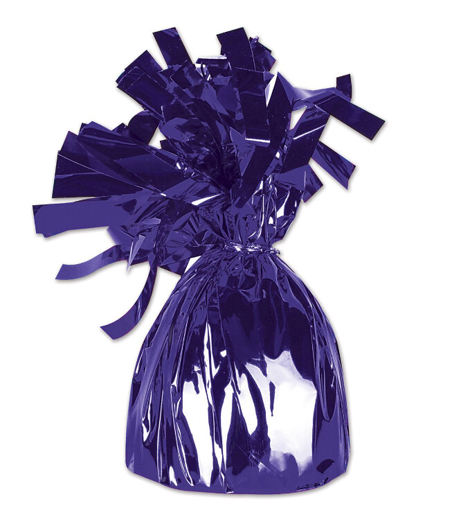 6oz 2.5&quot;x5&quot; Metallic Foil Balloon Weight Purple