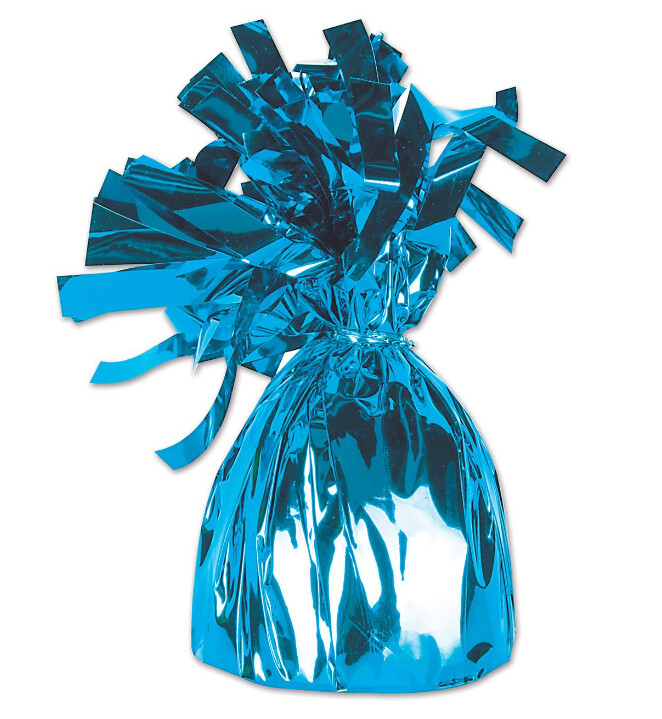 6oz 2.5&quot;x5&quot; Metallic Foil Balloon Weight Lt. Blue