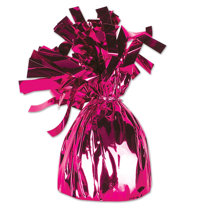 6oz 2.5&quot;x5&quot; Metallic Foil Balloon Weight Cerise