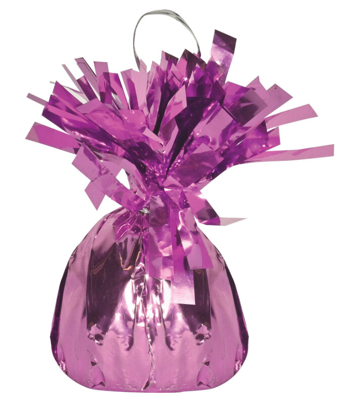 6oz 2.5&quot;x5&quot; Metallic Foil Balloon Weight Pink