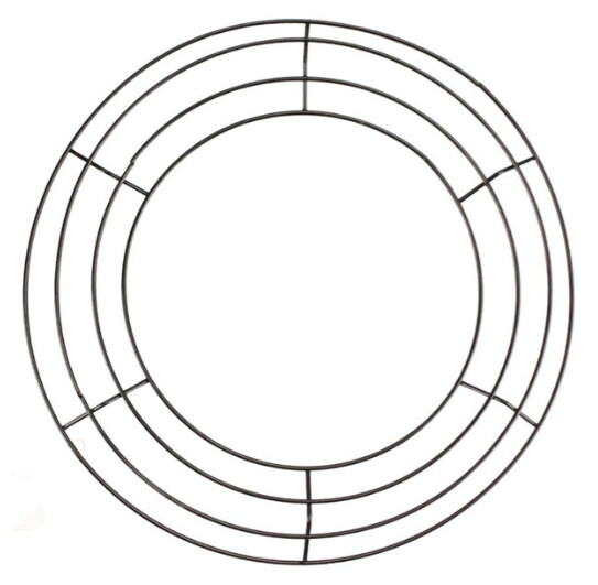 12&quot; 4 Ring Wire Wreath Form Black