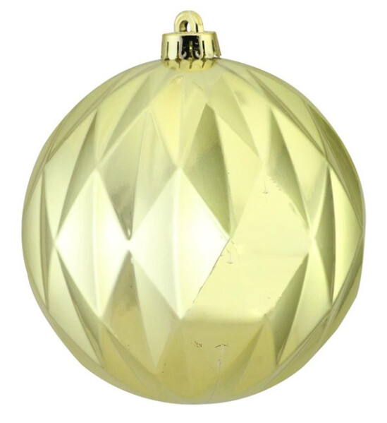 150mm V.P. Diamond Ball Ornament Gold (Plastic)