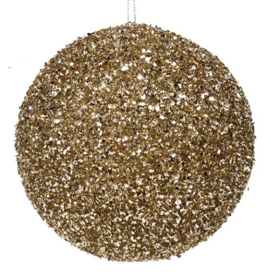 150mm Styrofoam Glitter Ball Ornament Champagne 150mm Styrofoam Glitter Ball Ornament Champagne