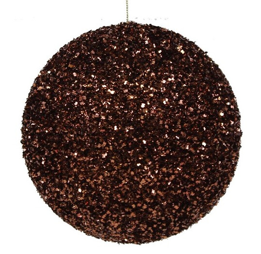 150mm Styrofoam Glitter Ball Ornament Chocolate 150mm Styrofoam Glitter Ball Ornament Chocolate