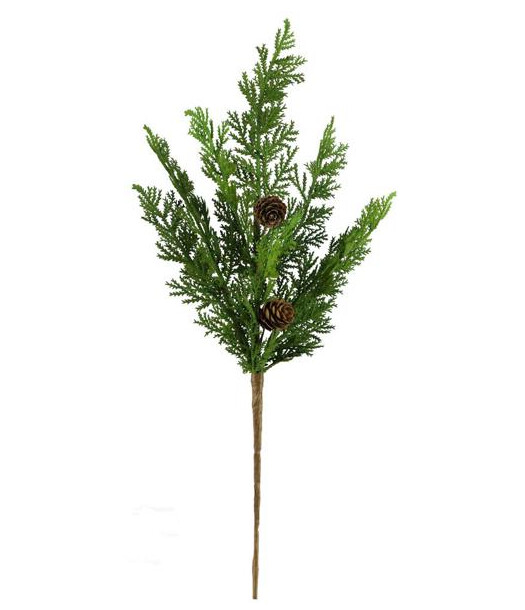 17.5" Cedar Pick w/Pinecones Green
