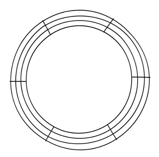 16&quot; 4 Ring Wire Wreath Form Black