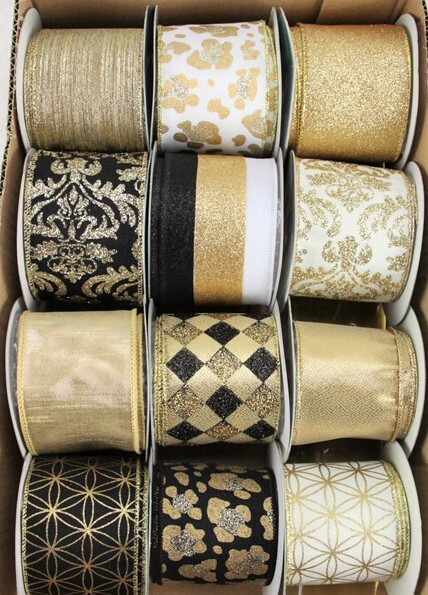 2.5"x10yd Elegant Ribbon Assorted (1 Roll)