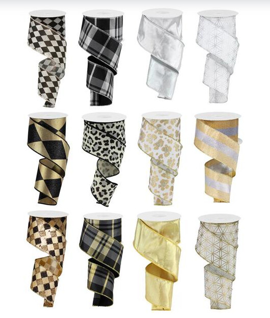 2.5"x10yd Assorted Metallic Ribbon