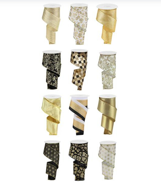 2.5"x10yd Elegant Ribbon Assorted (1 Roll)