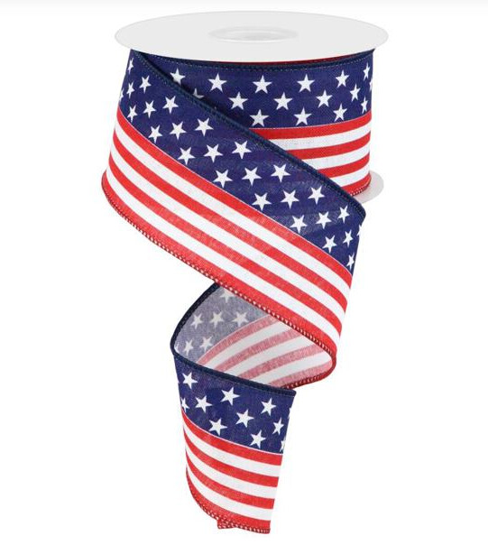 2.5&quot;x10yd Stars &amp; Stripes  Ribbon Red/White/Blue