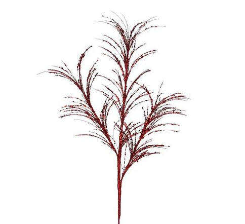 34" Glitter Fishline Spray Red