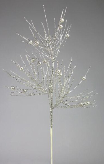 31" Glittered Spiral Pine Spray Champagne/White 31" Glittered Spiral Pine Spray Champagne/White