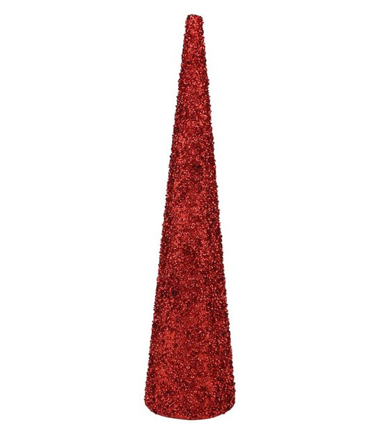24&quot;x5.5&quot; Sequin Glitter Cone Red