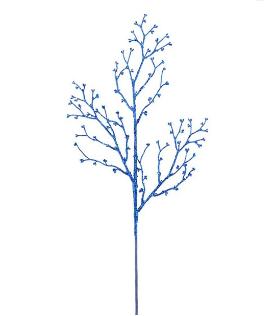 27&quot; Glitter Bud Branch Spray Royal