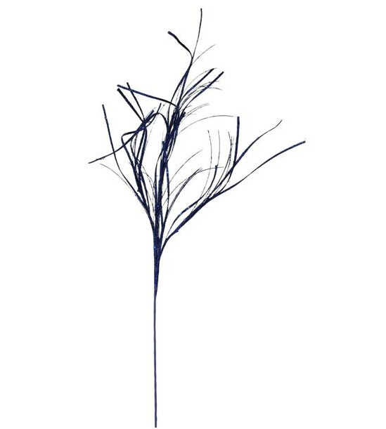 37" Glitter Onion Grass Spray Navy