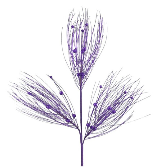 33" Glittered Long Needle/Ball Spray Purple 33" Glittered Long Needle/Ball Spray Purple