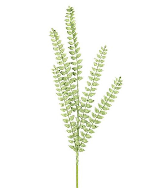 37" Glitter Fern Spray Lime